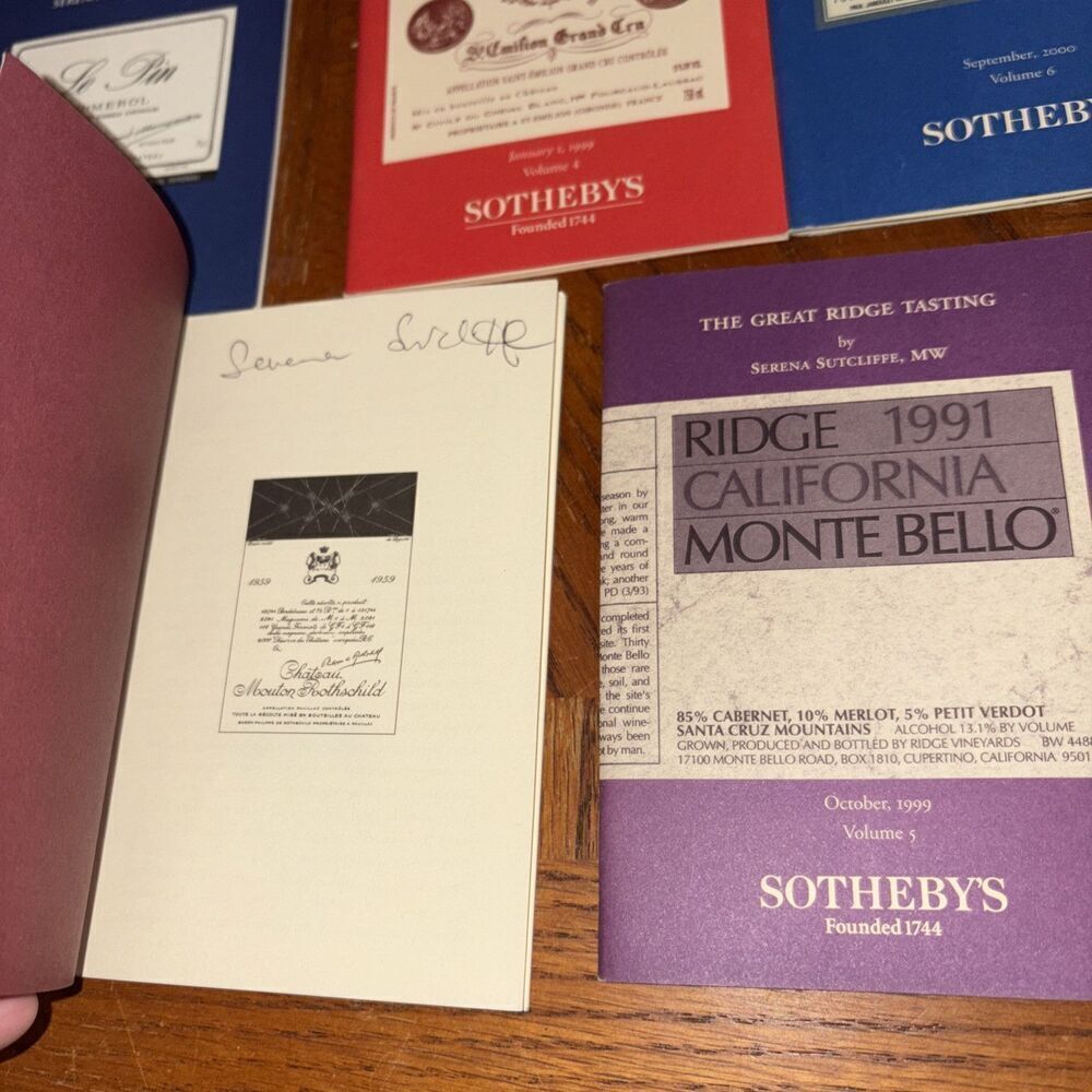 7 Volume Set 1996-2001 Sotheby’s Wine Booklets / Serena Sutcliffe Signed Each - Picture 3 of 4